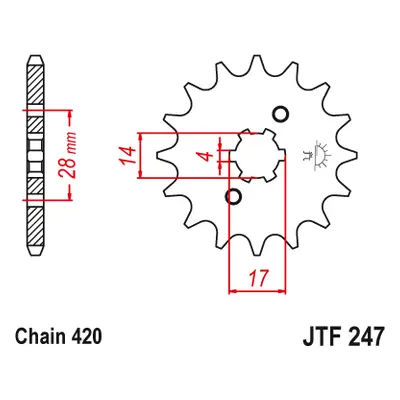 JT Sprockets ozubené kolo JTF247.13 (26113JT) (Přední ozubené kolo JT Sprockets JTF247.13)