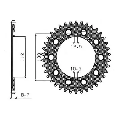 Rozeta SUNSTAR SUN1-5485-45 (SC35, JTR1871.45, JTR302.45) (SUNSTAR rozeta 4448 45 / 408 45 (SC35