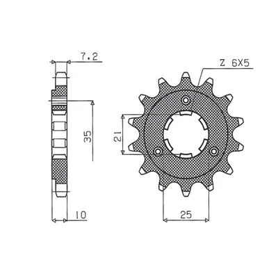 Ozubené kolo přední SUNSTAR SUN41615 (JTF1448.15, 206915JT) (SUNSTAR ozubené kolo přední 2069 15