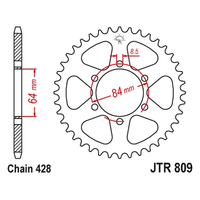 JT Sprockets rozeta JTR809.46 (80946JT) (Zadní ozubené kolo JT Sprockets JTR809.46)