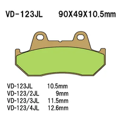 Brzdové destičky VESRAH VD-123JL (VESRAH brzdové destičky KH69 sintrované barva zlatá vyrobeno v