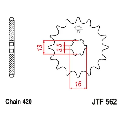 Řetězové kolo přední JT SPROCKETS JTF562.09 (41509JT) (JT řetězové kolo přední 415 09 (41509JT))