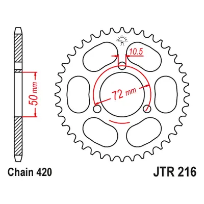 JT Sprockets rozeta JTR216.36 (25136JT) (Zadní ozubené kolo JT Sprockets JTR216.36)