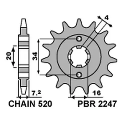 Ozubené kolo přední PBR 22471318NC (-1, JTF1903.13) (PBR ozubené kolo přední 2247 13 18NC (-1) (