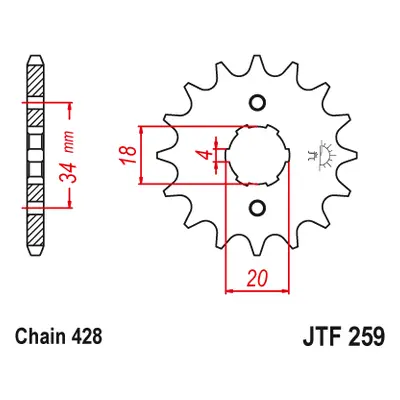 JT Sprockets ozubené kolo JTF259.13 (25913JT) (Přední ozubené kolo JT Sprockets JTF259.13)