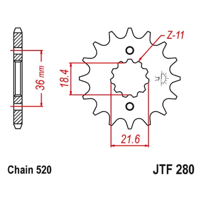 JT Sprockets ozubené kolo JTF280.13 (MD26,MD31, 250613JT) (Přední ozubené kolo JT Sprockets JTF2