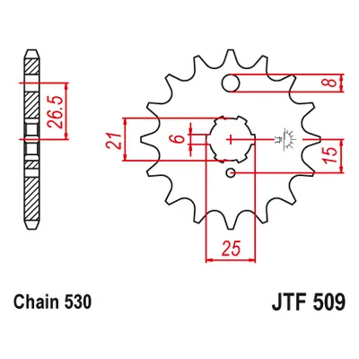 JT Sprockets ozubené kolo JTF509.15 (50915JT) (Přední ozubené kolo JT Sprockets JTF509.15)