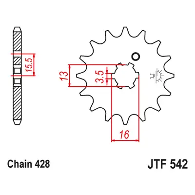 JT Sprockets ozubené kolo JTF542.13 (54213JT) (Přední ozubené kolo JT Sprockets JTF542.13)