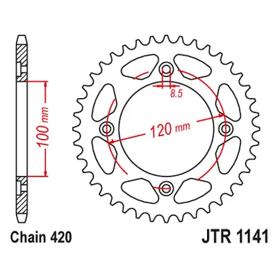 JT Sprockets rozeta JTR1141.51 (445351JT) (Zadní ozubené kolo JT Sprockets JTR1141.51)