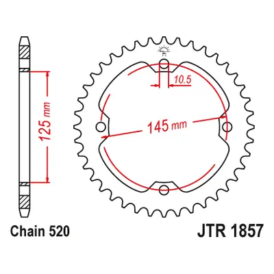 JT Sprockets rozeta JTR1857.40 (458840JT, JTR857.40) (Zadní ozubené kolo JT Sprockets JTR1857.40