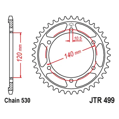 JT Sprockets rozeta JTR499.45 (49845JT) (Zadní ozubené kolo JT Sprockets JTR499.45)