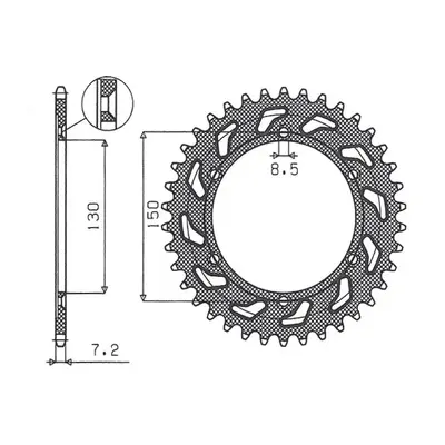 Rozeta SUNSTAR SUN1-2584-51 (JTR1249.51, 437451JT) (SUNSTAR rozeta 4374 51 (JTR1249.51) (437451J