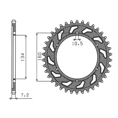 SUNSTAR ZĘBATKA TYLNA 4405 42 (PC37) (JTR1307.42) (ŁAŃC. 525) (440542JT) (SUN1-4633-42) (SUNSTAR