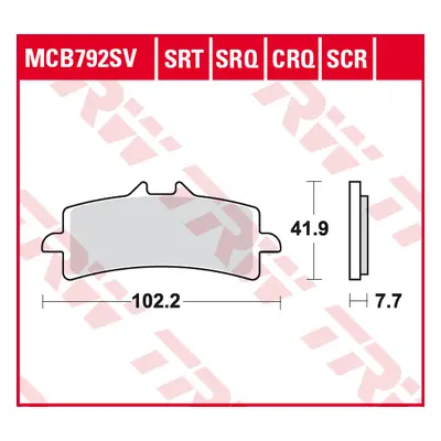 Brzdové destičky TRW LUCAS MCB792SV (KH447) (TRW LUCAS brzdové destičky KH447 sintrované STREET 