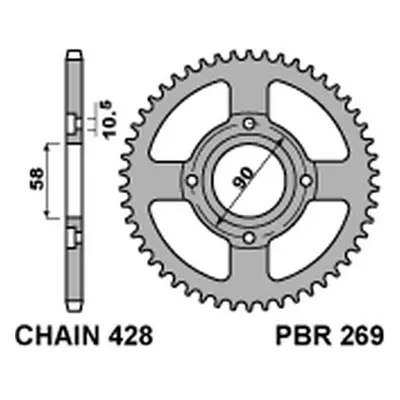 PBR rozeta 269 39 C45 (26939C45) (Zadní ozubené kolo PBR 26939C45)