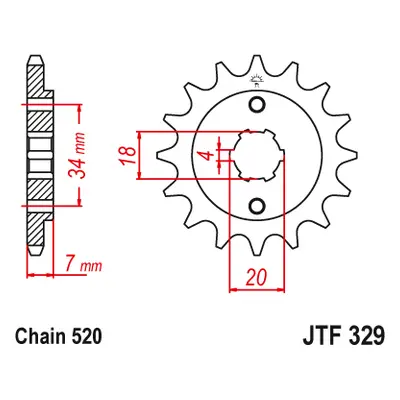 JT Sprockets ozubené kolo JTF329.13 (32913JT) (Přední ozubené kolo JT Sprockets JTF329.13)