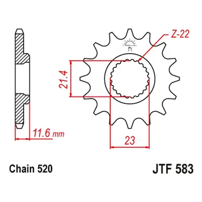 Ozubené kolo přední JT SPROCKETS JTF583.15 (205115JT) (JT ozubené kolo přední 2051 15 (205115JT)