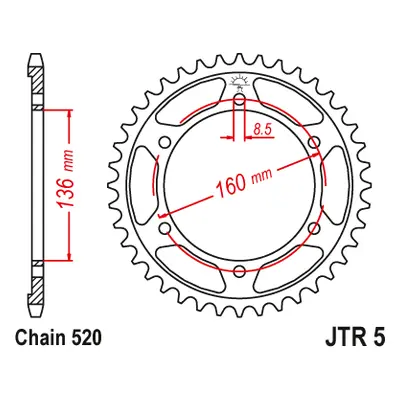 JT Sprockets rozeta JTR5.46 (355246JT) (Zadní ozubené kolo JT Sprockets JTR5.46)