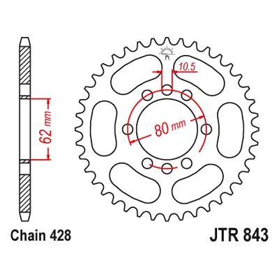 JT Sprockets rozeta JTR843.50 (84350JT) (Zadní ozubené kolo JT Sprockets JTR843.50)