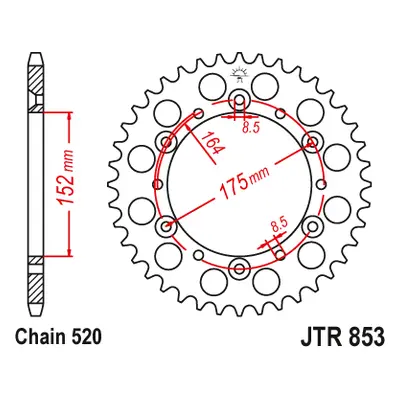 JT Sprockets rozeta JTR853.47 (85647JT) (Zadní ozubené kolo JT Sprockets JTR853.47)