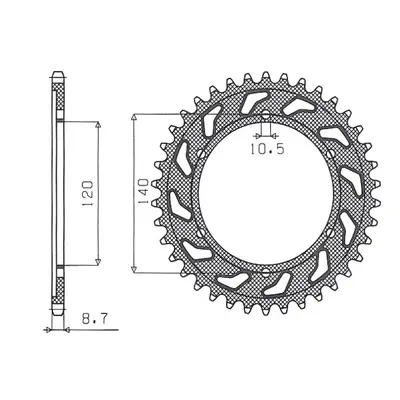 Rozeta SUNSTAR SUN1-5526-48 (93-04, JTR499.48, 49848JT) (SUNSTAR rozeta 498 48 (93-04) (JTR499.4