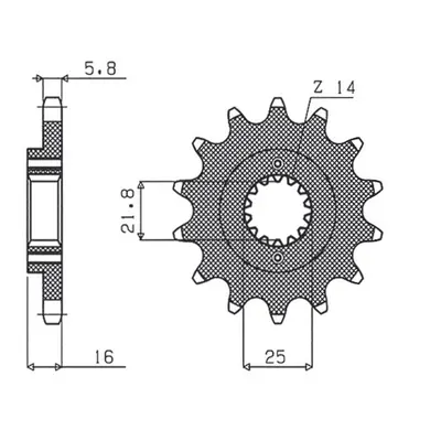 Ozubené kolo přední SUNSTAR SUN38915 (JTF736.15, 49015JT) (SUNSTAR ozubené kolo přední 490 15 (J