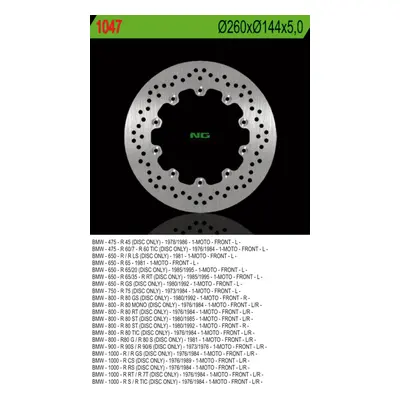 Brzdový kotouč NG Brakes NG1047 (NG brzdový kotouč přední BMW R45/60/65/75/80/90/100 (260X144X5)