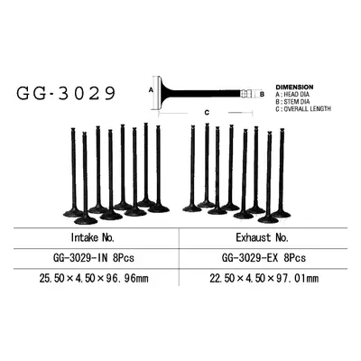 Sací ventil VESRAH GG-3029-IN (VESRAH sací ventil SUZUKI RF 600R 9496 , GSXR 600W 92-93 (12911-1