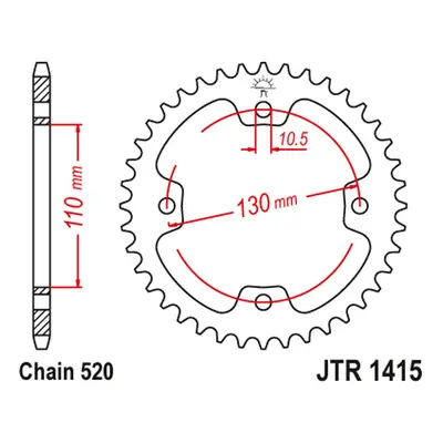 Rozeta JT SPROCKETS JTR1415.42 (ATV, 430342JT) (JT rozeta 4303 42 (KFX 450) 08-14 (ATV) (430342J