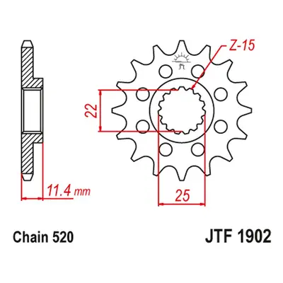 Ozubené kolo přední JT SPROCKETS JTF1902.12 (125212JT) (JT ozubené kolo přední 1252 12 (125212JT