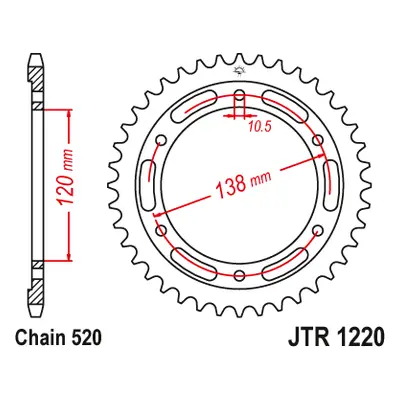 JT Sprockets rozeta JTR1220.38 (468638JT) (Zadní ozubené kolo JT Sprockets JTR1220.38)