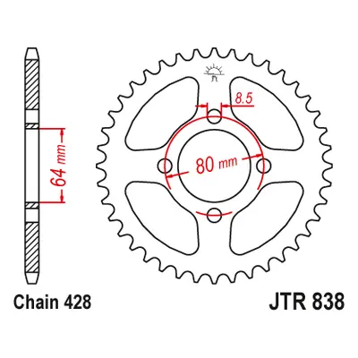 JT Sprockets rozeta JTR838.36 (83836JT) (Zadní ozubené kolo JT Sprockets JTR838.36)