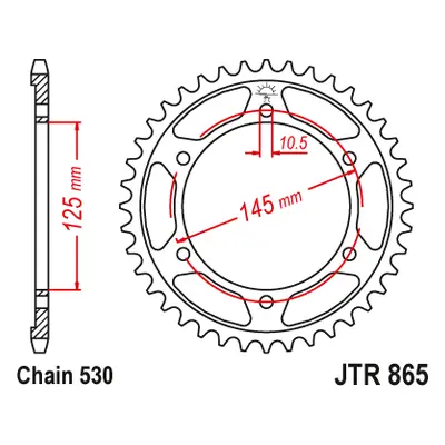 JT Sprockets rozeta JTR865.45 (3HE, 86545JT) (Zadní ozubené kolo JT Sprockets JTR865.45)