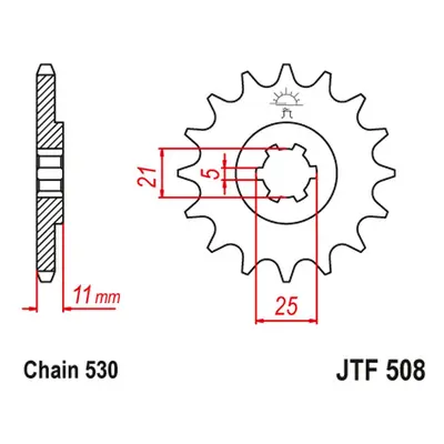 Ozubené kolo přední JT SPROCKETS JTF508.16 (72216JT) (JT ozubené kolo přední 722 16 (72216JT))