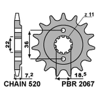 PBR ozubené kolo 2067 14 18NC (JTF1321.14, STD.) (Přední ozubené kolo PBR 2067 14 18NC)