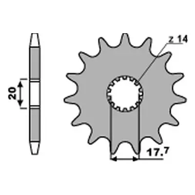 Řetězové kolo přední PBR 440 14 18NC (JTF564.14, STD.+1) (PBR řetězové kolo přední 440 14 18NC (