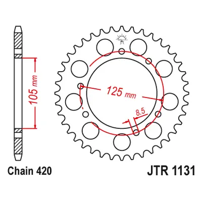 JT Sprockets rozeta JTR1131.45 (440245JT) (Zadní ozubené kolo JT Sprockets JTR1131.45)