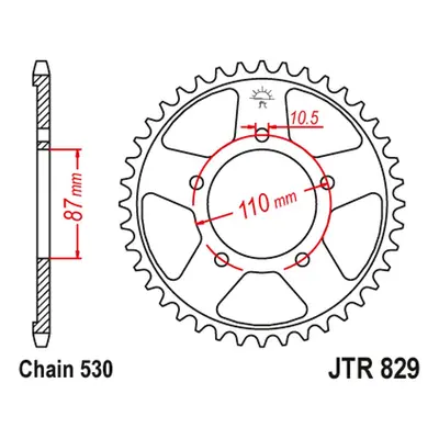 Rozeta JT SPROCKETS JTR829.45ZBK (82445JT) (JT rozeta 824 45 (82445JT) barva černá)