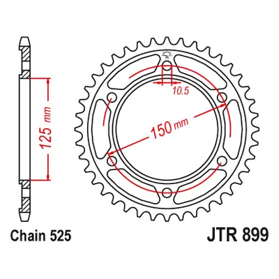 JT Sprockets rozeta JTR899.42 (445442JT) (Zadní ozubené kolo JT Sprockets JTR899.42)