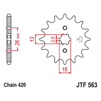 JT Sprockets ozubené kolo JTF563.13 (41513JT) (Přední ozubené kolo JT Sprockets JTF563.13)