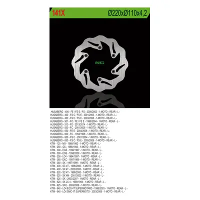 Brzdový kotouč NG Brakes NG141X (NG brzdový kotouč zadní KTM / HUSABERG (220X110X4,2) WAVE (NG14