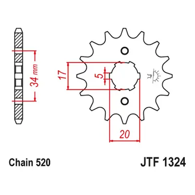 Řetězové kolo přední JT SPROCKETS JTF1324.13 (206013JT) (JT řetězové kolo přední 2060 13 (206013