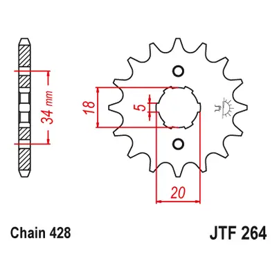 JT Sprockets ozubené kolo JTF264.16 (26416JT) (Přední ozubené kolo JT Sprockets JTF264.16)