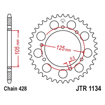 JT Sprockets rozeta JTR1134.52 (441352JT) (Zadní ozubené kolo JT Sprockets JTR1134.52)