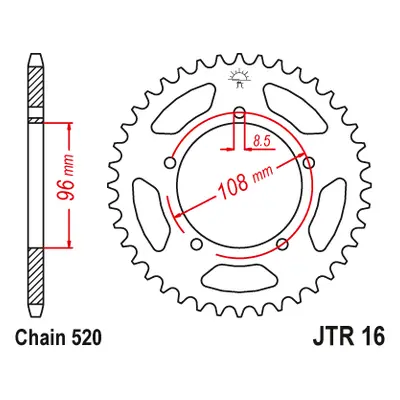 JT Sprockets rozeta JTR16.40 (151640JT) (Zadní ozubené kolo JT Sprockets JTR16.40)