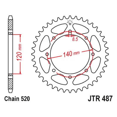 JT Sprockets rozeta JTR487.38 (49138JT) (Zadní ozubené kolo JT Sprockets JTR487.38)