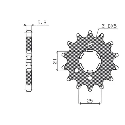 Ozubené kolo přední SUNSTAR SUN31516 (+2, JTF569.16, 56916JT) (SUNSTAR ozubené kolo přední 569 1