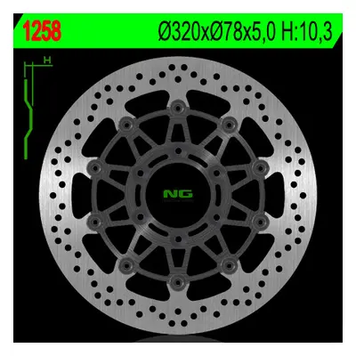 Brzdový kotouč NG Brakes NG1258 (NG přední brzdový kotouč TRIUMPH SPRINT ST/RS 955 98-04, SPEED 