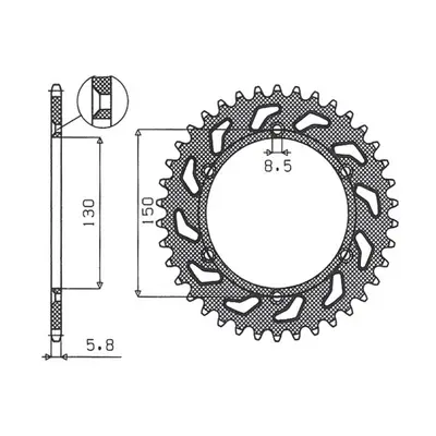 Rozeta SUNSTAR SUN1-3592-42 (JTR251.42, 27042JT) (SUNSTAR rozeta 270 42 (JTR251.42) (27042JT))