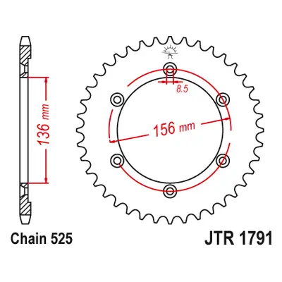 JT Sprockets rozeta JTR1791.42 (436542JT) (Zadní ozubené kolo JT Sprockets JTR1791.42)